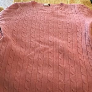 J crew pink cable sweater